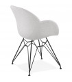 Fauteuil design gris clair en tissu Concord