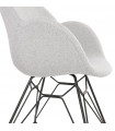Fauteuil design gris clair en tissu Concord