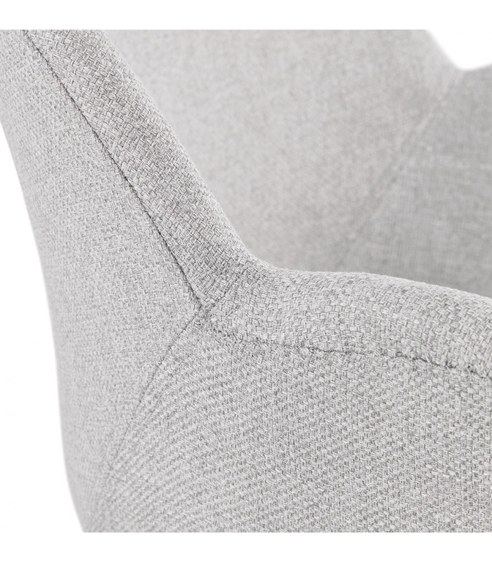 Fauteuil design gris clair en tissu Concord