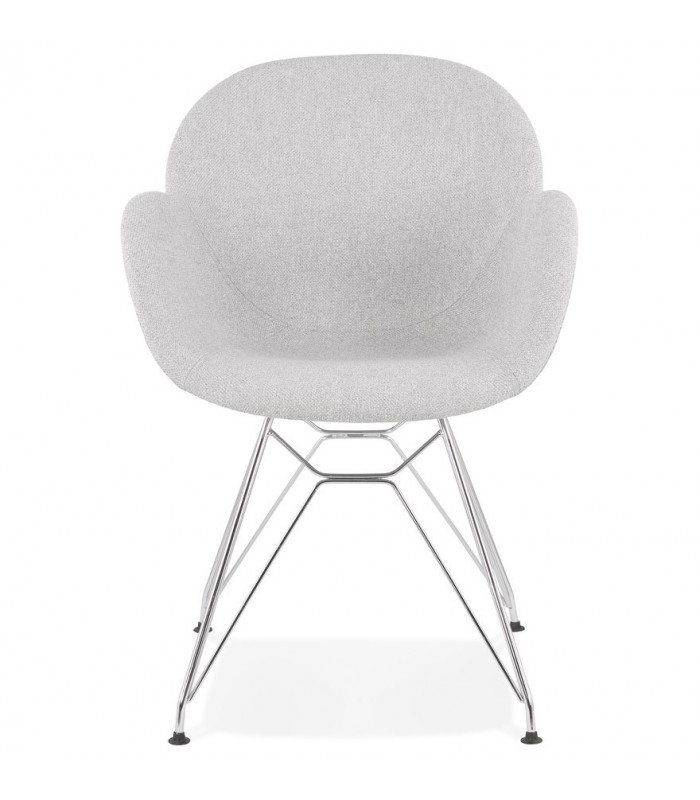 Fauteuil design gris clair en tissu Agassi