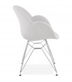 Fauteuil design gris clair en tissu Agassi