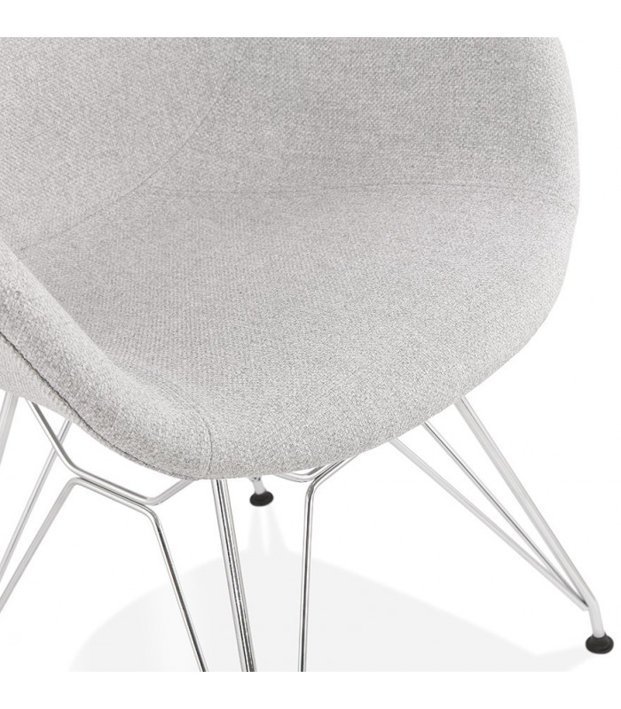 Fauteuil design gris clair en tissu Agassi