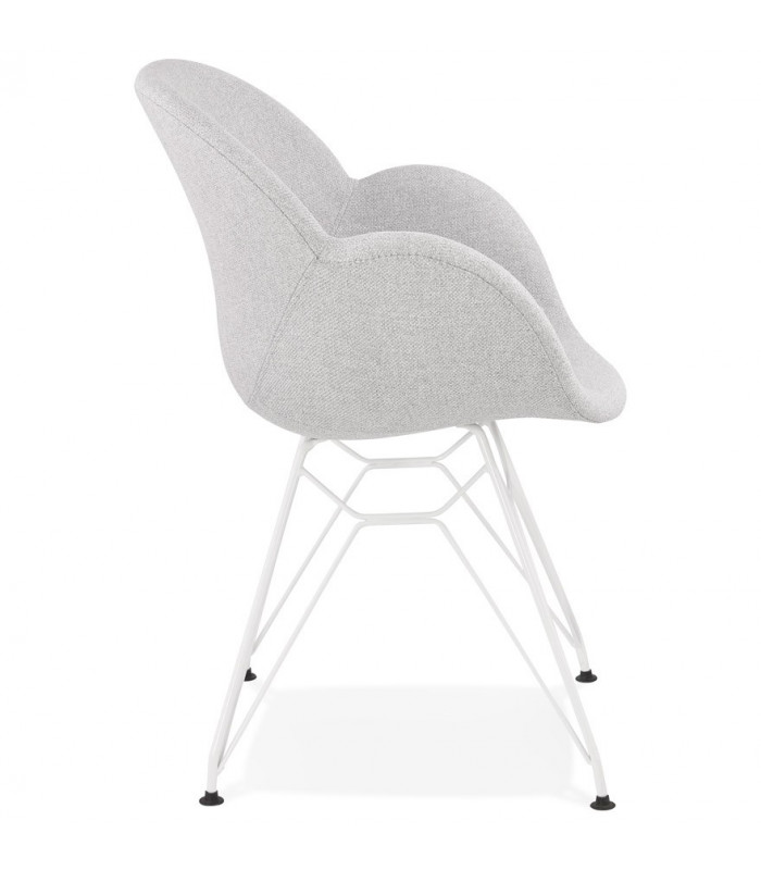 Fauteuil design gris clair en tissu Gianna