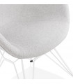 Fauteuil design gris clair en tissu Gianna