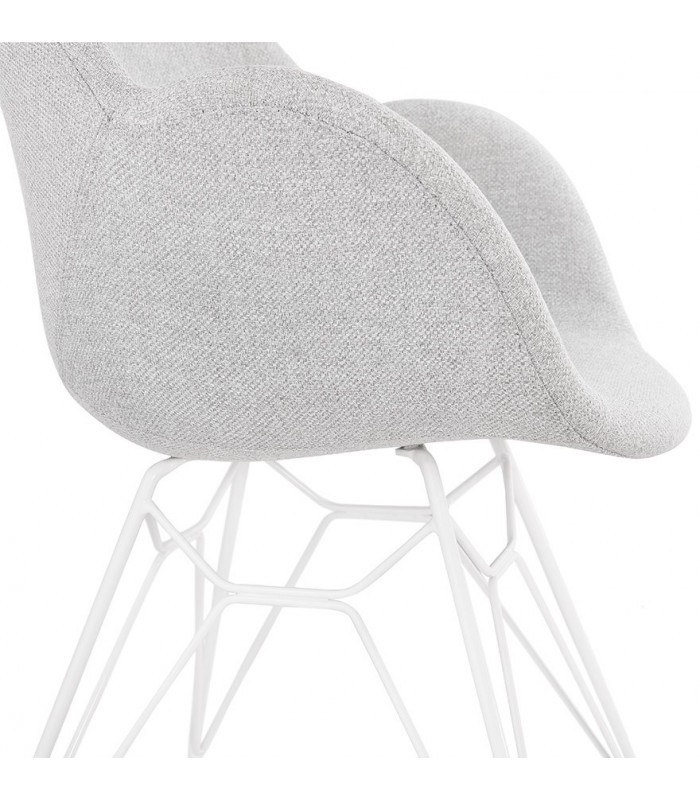 Fauteuil design gris clair en tissu Gianna