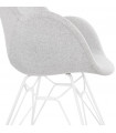 Fauteuil design gris clair en tissu Gianna