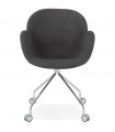 Fauteuil design gris foncé en tissu Jemma