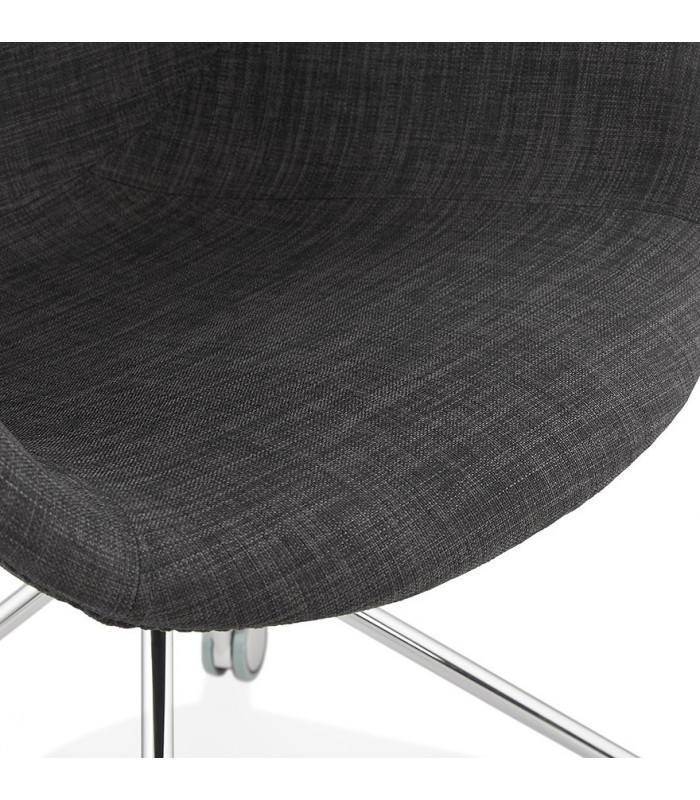 Fauteuil design gris foncé en tissu Jemma