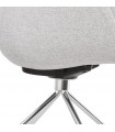 Fauteuil design gris clair en tissu Jemma
