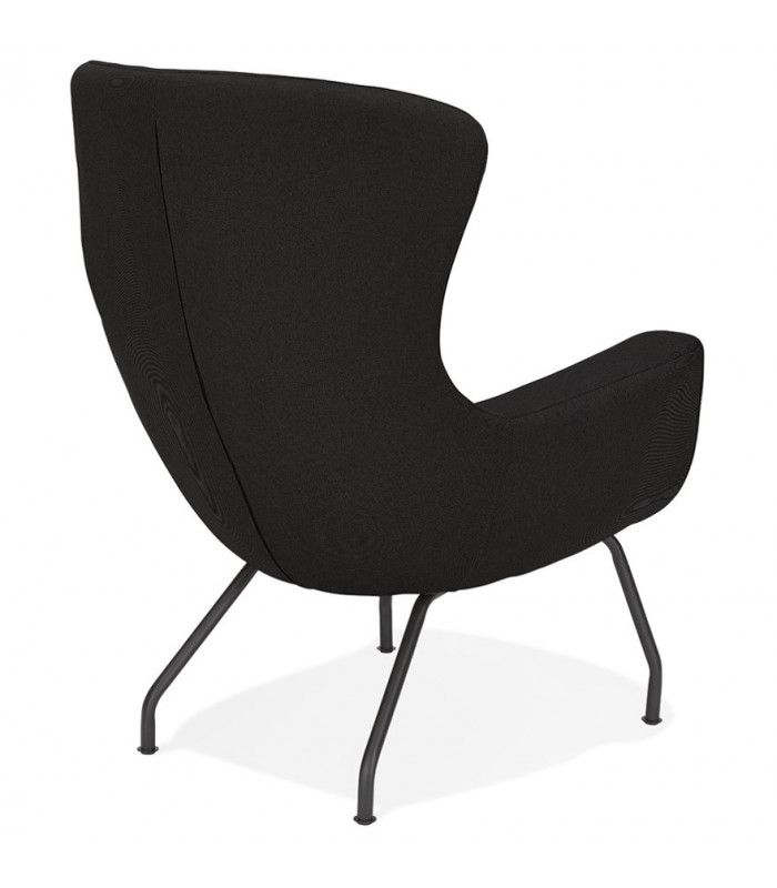 Fauteuil design noir en tissu Foster