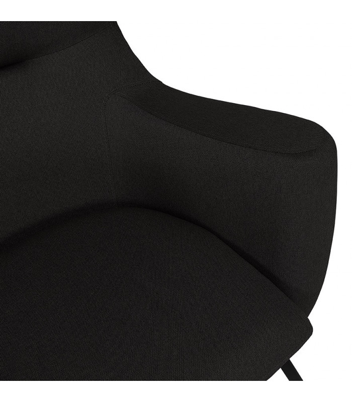 Fauteuil design noir en tissu Foster