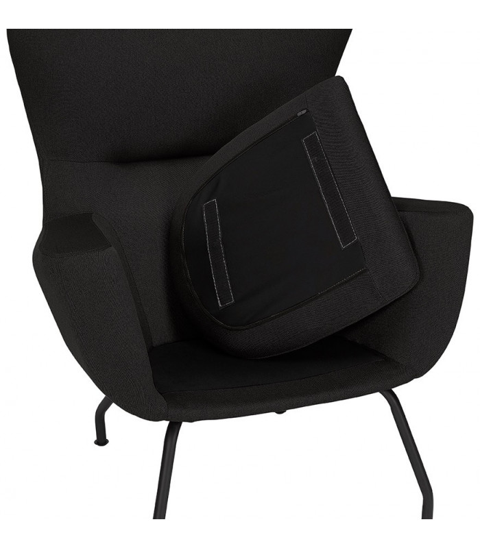 Fauteuil design noir en tissu Foster