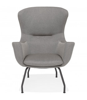 Fauteuil design gris clair en tissu Foster