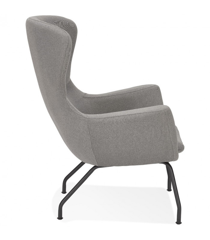 Fauteuil design gris clair en tissu Foster