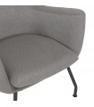 Fauteuil design gris clair en tissu Foster
