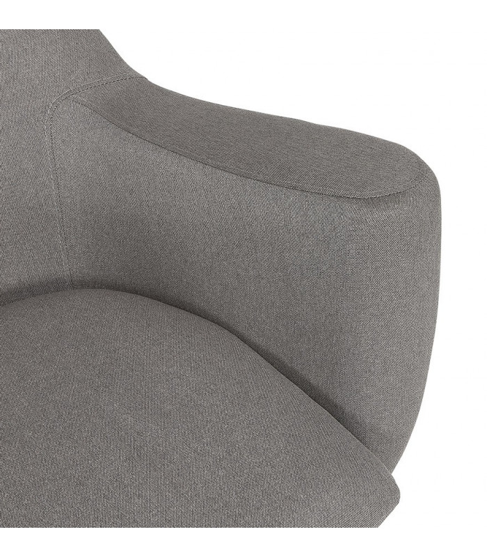 Fauteuil design gris clair en tissu Foster