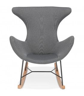 Fauteuil design gris foncé en tissu Elcot