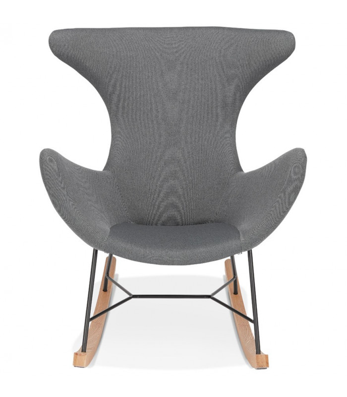 Fauteuil design gris foncé en tissu Elcot