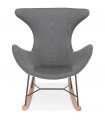 Fauteuil design gris foncé en tissu Elcot
