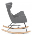 Fauteuil design gris foncé en tissu Elcot