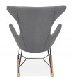 Fauteuil design gris foncé en tissu Elcot