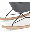 Fauteuil design gris foncé en tissu Elcot
