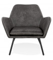 Fauteuil design gris foncé en similicuir Grove