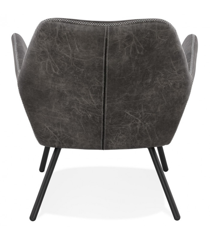 Fauteuil design gris foncé en similicuir Grove