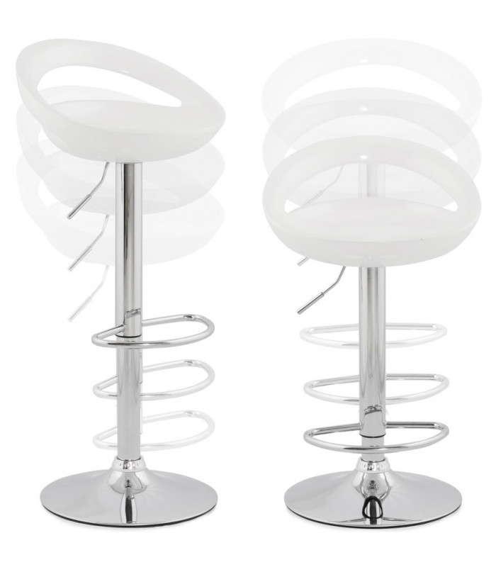Tabouret de bar design blanc en plastique Plasma