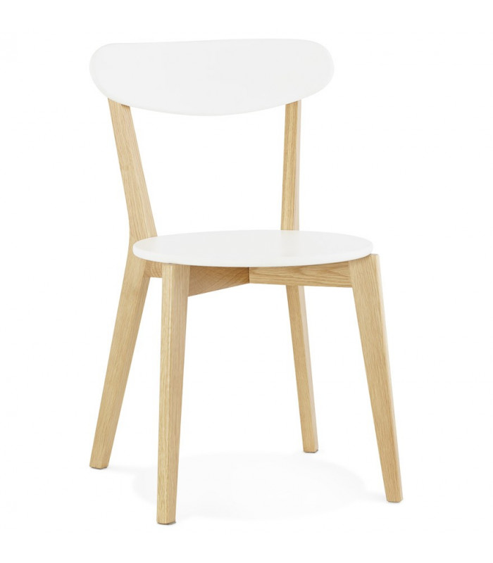 Chaise design blanc en bois Fayola