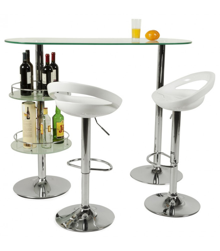 Tabouret de bar design blanc en plastique Plasma