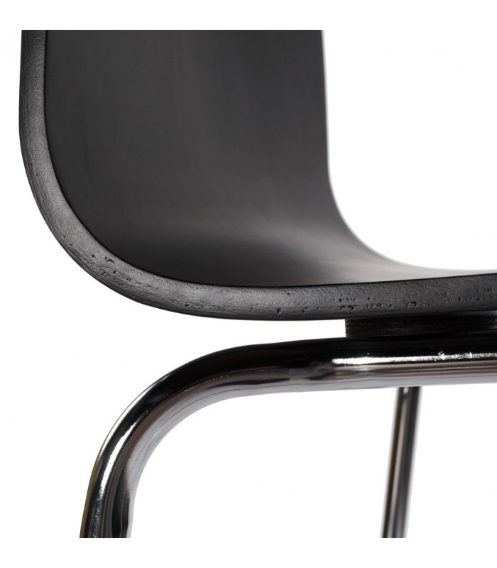 Tabouret de bar design noir en bois Broco