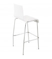 Tabouret de bar design blanc en bois Broco