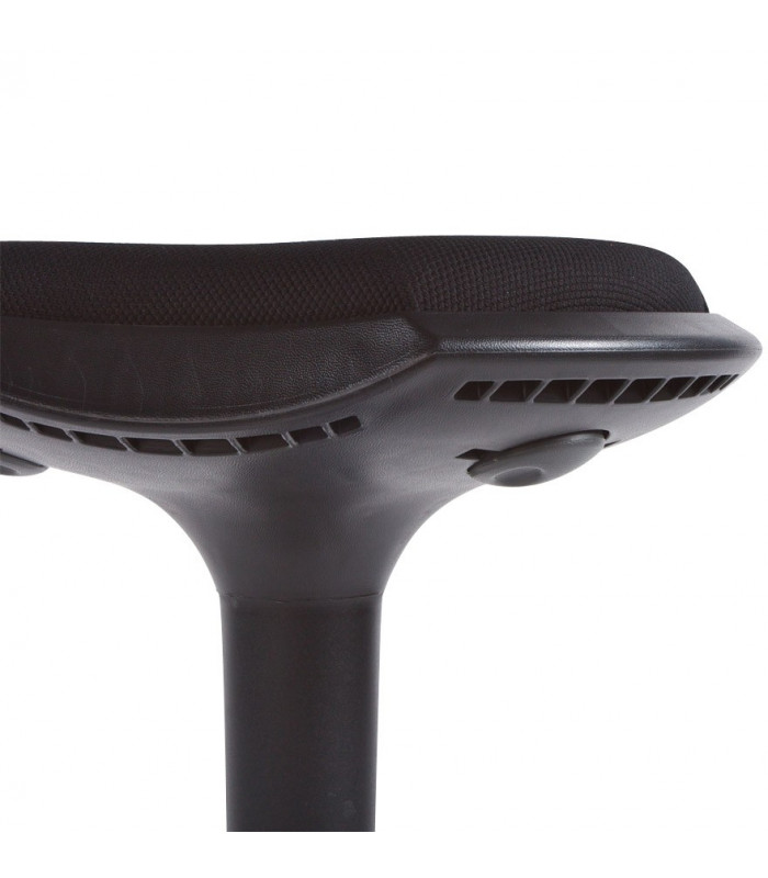 Tabouret de bar design noir en tissu et plastique Aherne