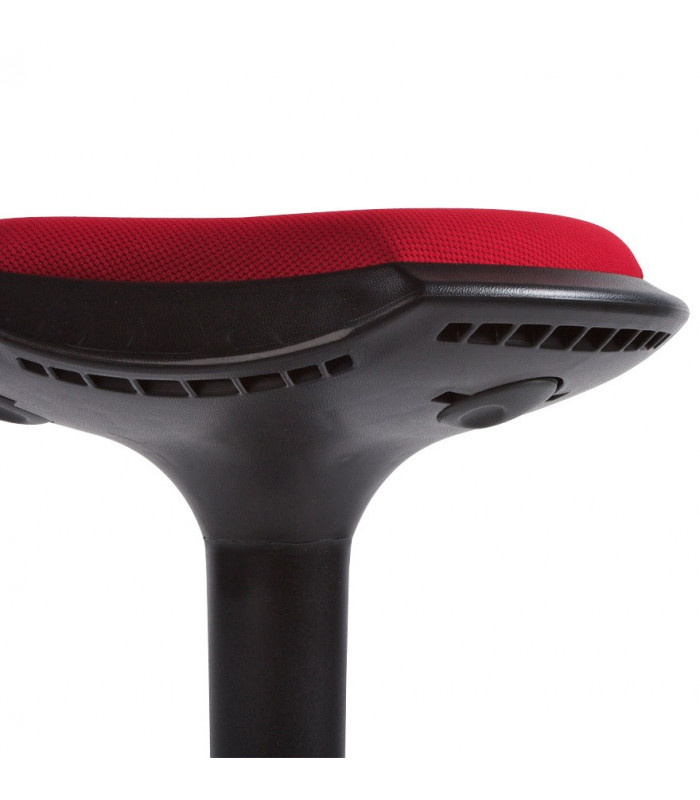 Tabouret de bar design rouge en tissu et plastique Aherne