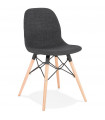 Chaise design gris foncé en tissu Kingston