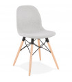 Chaise design gris clair en tissu Kingston