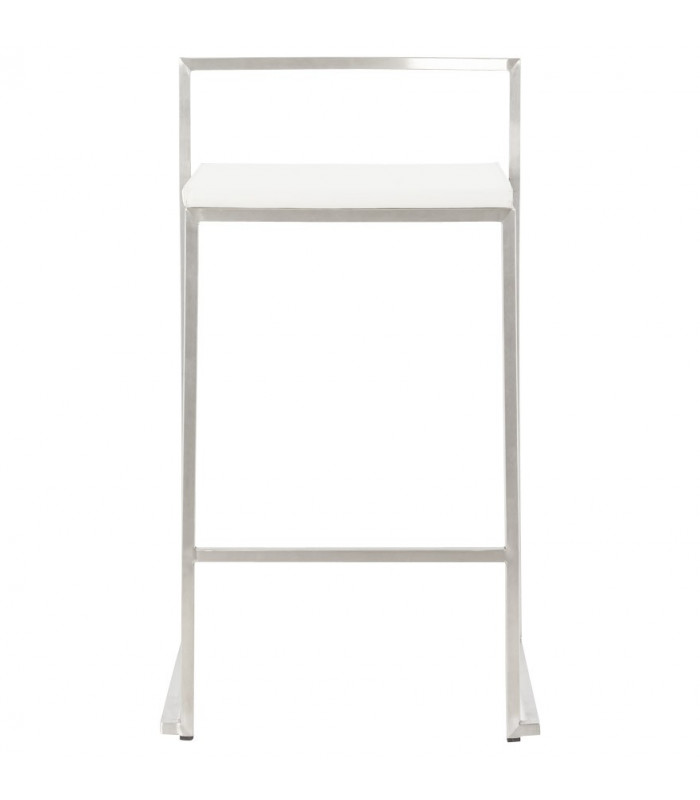 Tabouret de bar design blanc en similicuir Hester