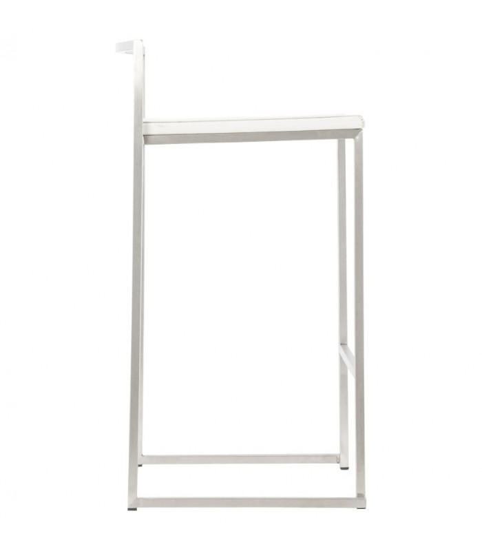 Tabouret de bar design blanc en similicuir Hester