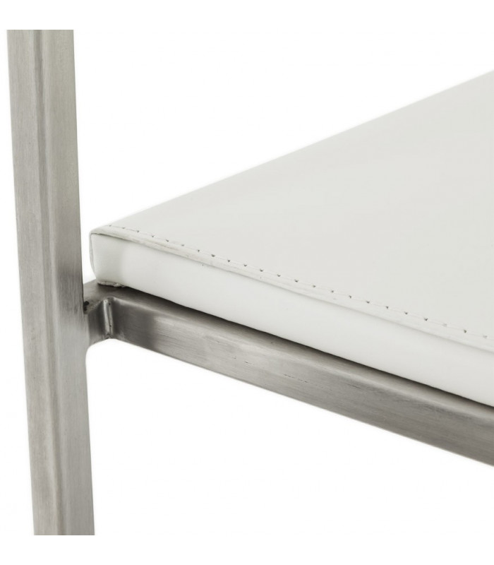 Tabouret de bar design blanc en similicuir Hester