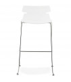 Tabouret de bar design blanc en plastique Livia
