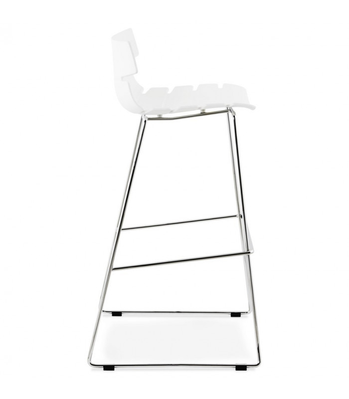 Tabouret de bar design blanc en plastique Livia