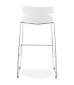 Tabouret de bar design blanc en plastique Livia