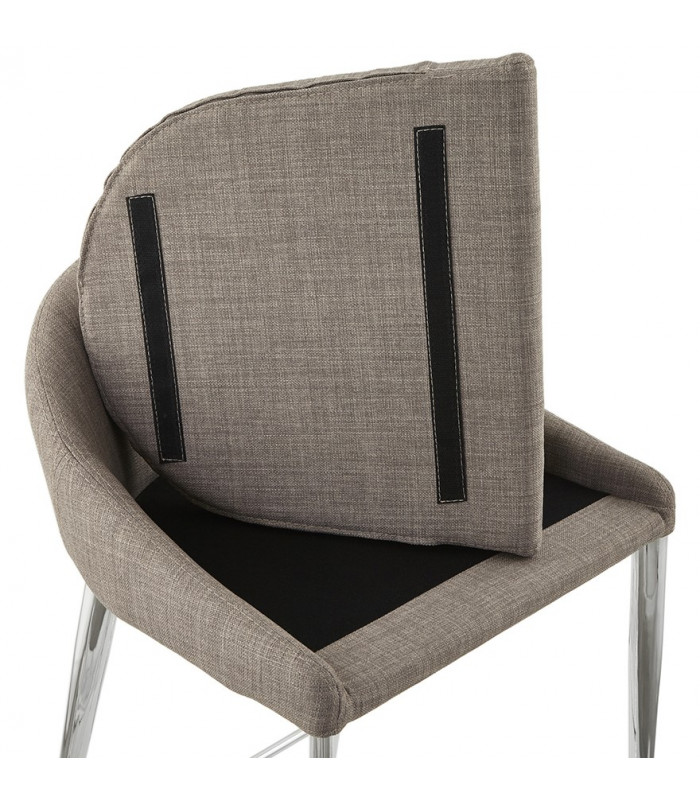 Tabouret de bar design gris en tissu Odyssey