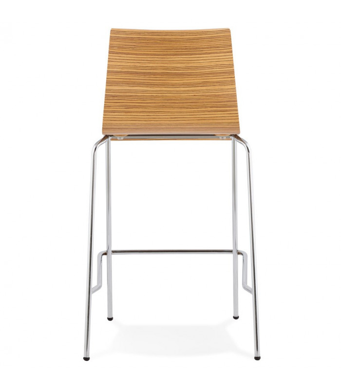 Tabouret de bar design zebré en bois Broco
