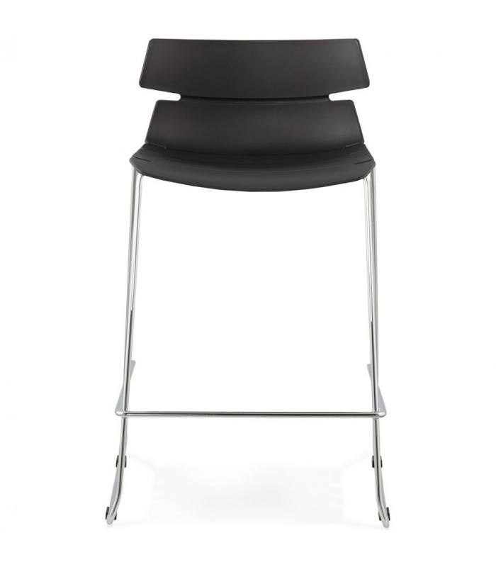 Tabouret de bar design noir en plastique Livia