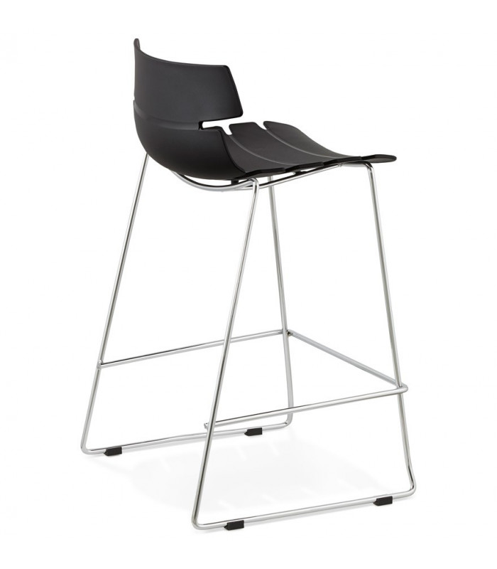 Tabouret de bar design noir en plastique Livia