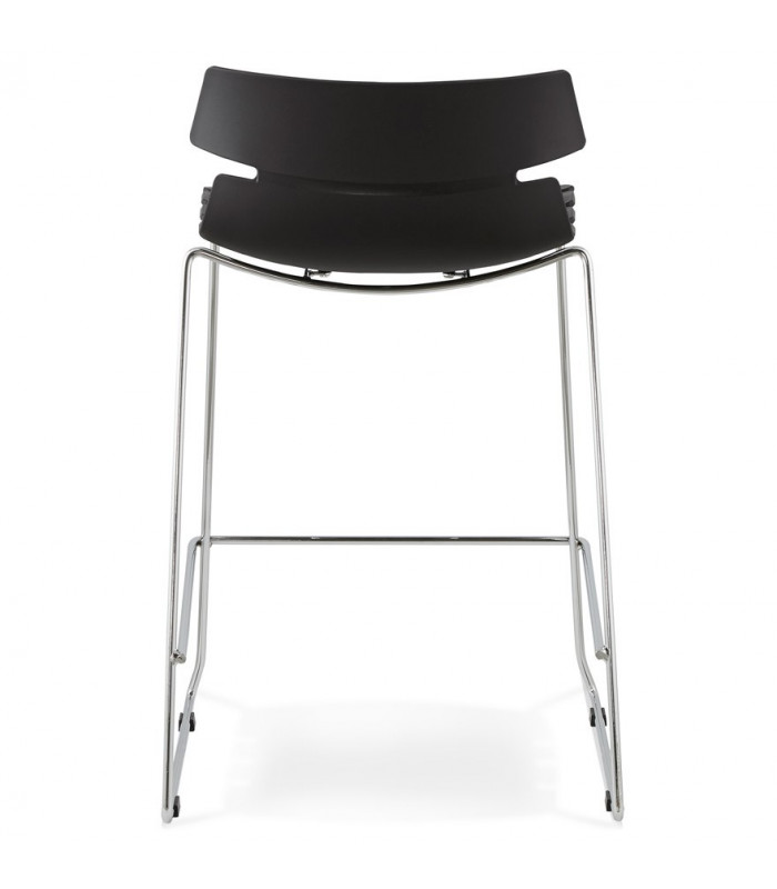 Tabouret de bar design noir en plastique Livia