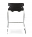 Tabouret de bar design noir en plastique Livia
