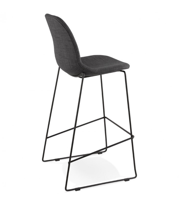 Tabouret de bar design gris foncé en tissu Burbidge